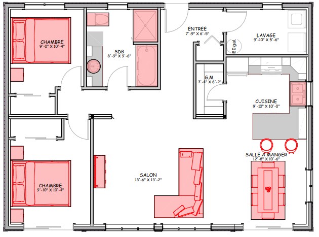 Plan d'étage du modèle Laurentide