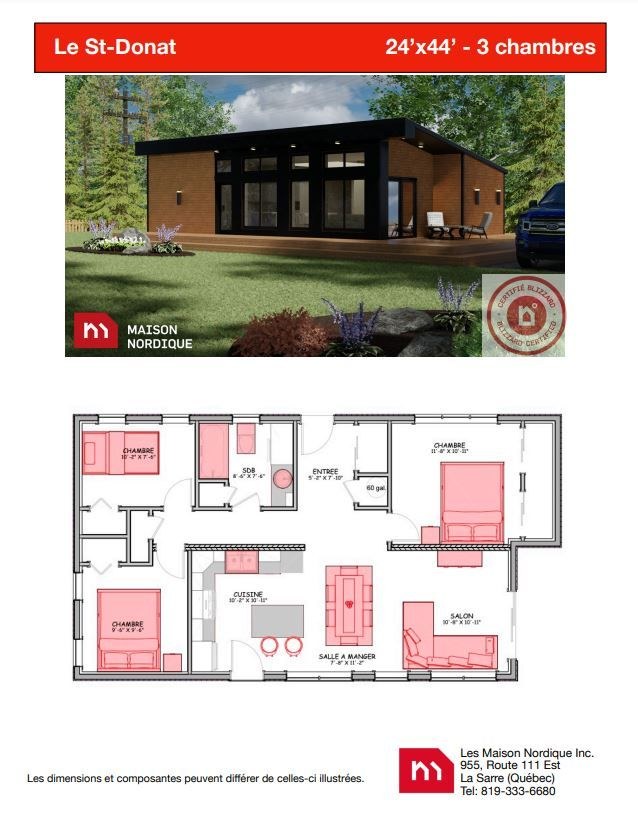 Le modèle Le St-Donat de Maison Nordique, photo 1 sur 2