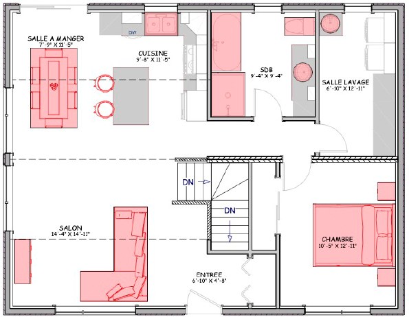 Plan d'étage du modèle Rivard